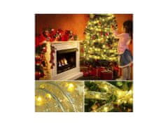 Alum online Karácsonyi szalag LED dekorációval 2M - arany színben