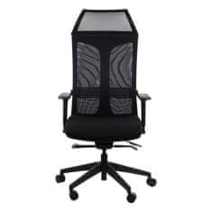 STEMA RYDER forgatható ergonomikus irodai szék, nylon talp, állítható kartámasz, önkiegyensúlyozó szinkron mechanizmus, állítható ülés (elöl-hátul), fekete