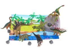 shumee Figurák állatok dinoszauruszok 7 db + matrac és kiegészítő készlet