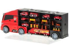shumee Szállító teherautó TIR kilövőgép bőröndben + 7 tűzoltóautó