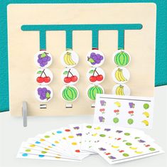 shumee A Montessori gyümölcsök színéhez passzoló fa oktatójáték