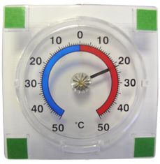 Öntapadós kültéri hőmérő, - 50°C-tól + 50°C-ig, 7,6 x 7,6 x 1,4 cm