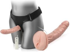 XSARA Hímvesszt nagyitó üres protézis strap-on vibrációkkal és vaginával – 79551515