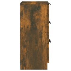 Greatstore 2 db füstös tölgyszínű szerelt fa tálalószekrény 30x30x70 cm