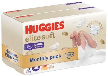 Huggies Elite Soft Pants 3, havi csomagolás, 96 db