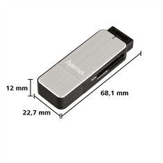USB 3.0 SD/microSD kártyaolvasó, ezüst