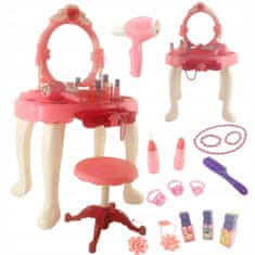 Luxma Rózsaszín fésülködőasztal lánynak könnyű hangokkal825