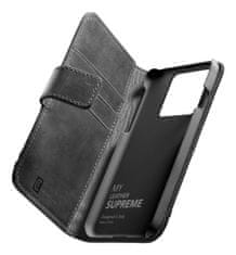CellularLine Prémium bőr könyv típusú tok Supreme az Apple iPhone 14 Plus készülékhez SUPREMECIPH14MAXK, fekete