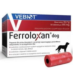 VEBIOT Vitaminok, táplálékkiegészítők kutyáknak Ferroloxan kutya 60 tabletta + zacskó ürülékhez