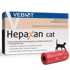 VEBIOT Vitaminok, táplálékkiegészítők macskáknak Hepaxan cat 30 tabletta + zacskó ürülékhez