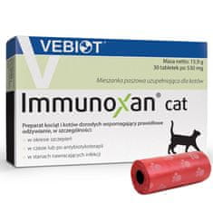 VEBIOT Vitaminok, táplálékkiegészítők macskáknak Immunoxan cat 30 tabletta + zacskó ürülékhez