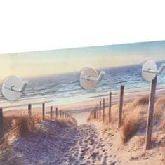 Greatstore tengerparti mintájú edzett üveg fali kabáttartó 40 x 25 cm