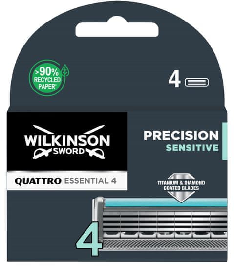 Wilkinson Sword Quattro Titanium Sensitive Borotvafej készlet, 4 db