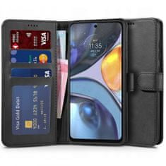 Tech-protect Wallet bőr könyvtok Motorola Moto G22 / E32 / E32S, fekete