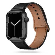 Tech-protect Leatherfit szíj Apple Watch 38/40/41mm, fekete