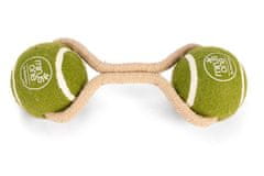 Beeztees Minus One játék kutyáknak 2 teniszlabda kötélen 6cm átmérőjű kötéllel