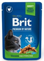 Brit Premium Cat Pouches Chicken Slices for Sterilised 24 x 100g