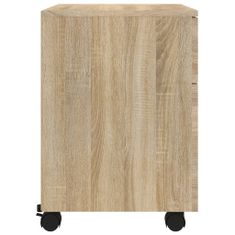 Greatstore sonoma-tölgyszínű szerelt fa iratszekrény kerekekkel 45x38x45cm
