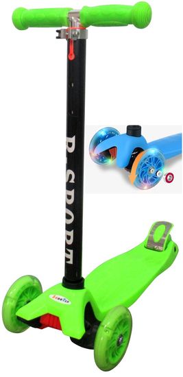R-Sport Gyermek háromkerekű roller H1 Zöld LED kerekekkel