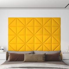 Greatstore 12 db sárga bársony fali panel 30 x 30 cm 0,54 m²