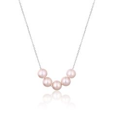 JwL Luxury Pearls Gyengéd ezüst nyaklánc rózsaszín folyami gyöngyökkel JL0784