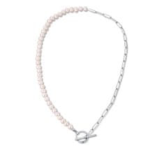 JwL Luxury Pearls Trendi acél nyaklánc valódi folyami gyöngyökkel JL0788