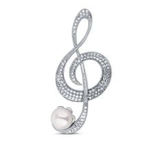 JwL Luxury Pearls Csillogó gyöngy bross violinkulcs JL0793