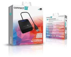 Connect IT USB e-Citizens és chipkártya-olvasó CFF-3050-BK, fekete
