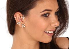 JwL Luxury Pearls Luxus aranyozott aszimmetrikus fülbevaló gyöngyökkel és cirkónium kövekkel - jobb oldali fülbe JL07