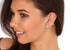 JwL Luxury Pearls Luxus aranyozott aszimmetrikus fülbevaló gyöngyökkel és cirkónium kövekkel - bal füllyukba JL0776