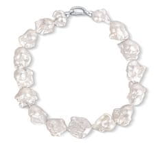 JwL Luxury Pearls Jellegzetes ezüst nyaklánc nagy barokk gyöngyökből JL0795