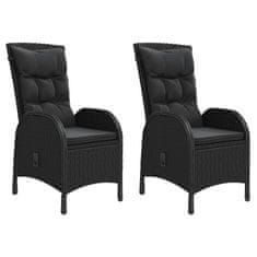 shumee 2 db fekete polyrattan kültéri szék