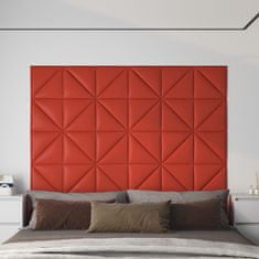 Greatstore 12 db piros műbőr fali panel 30 x 30 cm 1,08 m²