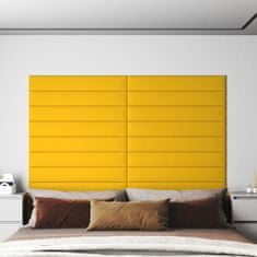 Greatstore 12 db sárga bársony fali panel 90x15 cm 1,62 m²