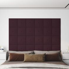 Greatstore 12 db lila szövet fali panel 30x30 cm 1,08 m²