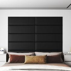 Greatstore 12 db fekete műbőr fali panel 90 x 30 cm 3,24 m²