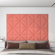 Greatstore 12 db rózsaszín bársony fali panel 30x30 cm 0,54 m²