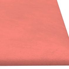 Greatstore 12 db rózsaszín bársony fali panel 90 x 30 cm 3,24 m²