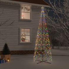 Greatstore kúp alakú karácsonyfa 1400 színes LED-del 160 x 500 cm
