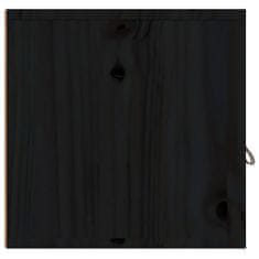 Greatstore 2 db fekete tömör fenyőfa faliszekrény 80 x 30 x 30 cm