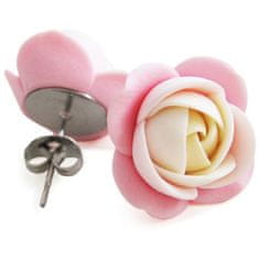 Troli Krémes-rózsaszín fülbevaló kis virágokkal