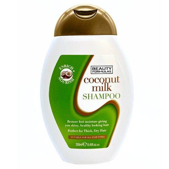Beauty Formulas Kókusztejes sampon sűrű száraz hajra (Coconut Milk Shampoo) 250 ml