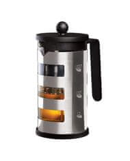 BERLINGERHAUS Tea és kávéskanna french press 600 ml Fekete ezüst kollekció BH-7806