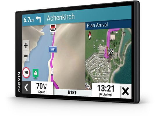Garmin Camper 795 (7) GPS navigáció Camper lakókocsik lakóautók és utánfutók, Európa és Afrika térképe, élethosszig tartó frissítések, Bluetooth handsfree, Wi-Fi hangasszisztens modern funkciók nagyteljesítményű autós navigáció alkalmazás értesítési funkció nagy kijelző birdseye frissítések Wifi kapcsolat lakóautók lakókocsik