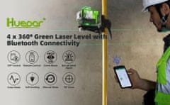 Huepar P04CG 2600mAh 16 soros konstrukció zöld lézeres szint Bluetooth + távirányító