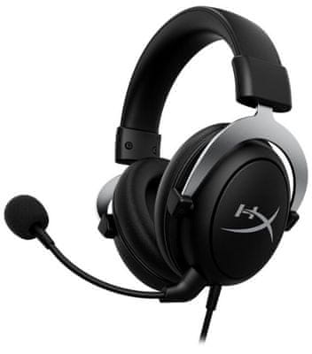 professzionális gamer fejhallgató HyperX CloudX fekete/ezüst (4P5H8AA) beépített mikrofonok vezetékes PC konzol telefon zene játékok virtuális térhatású hang sztereó hang