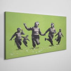 COLORAY.HU Vászonkép Banksy zöld 140x70 cm