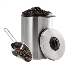 Xavax rozsdamentes acél tartály 1 kg kávébabhoz, adagolókanalas adagolókanállal