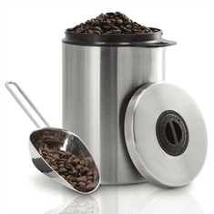 Xavax rozsdamentes acél tartály 1 kg kávébabhoz, adagolókanalas adagolókanállal