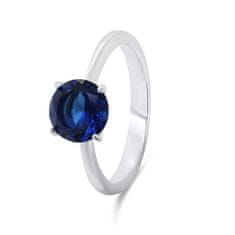 Brilio Silver Időtlen ezüst gyűrű kék cirkónium kővel RI057WB (Kerület 56 mm)